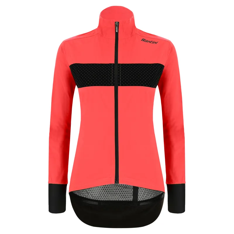 Santini AW21 Ladies Guard Mercurio Rain Jacket Granatina Orange XL