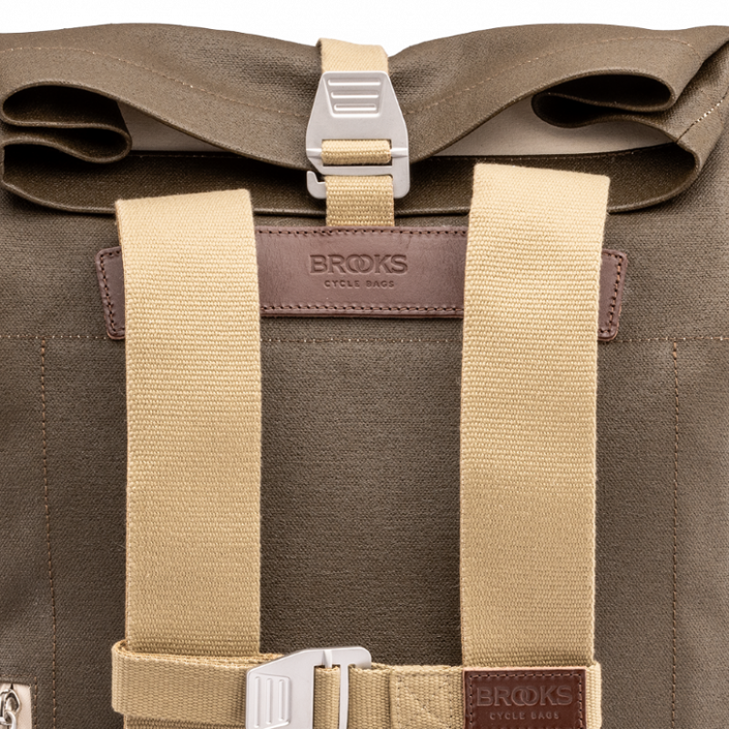 Brooks Pickwick Cotton Canvas Backpack in Moss-10