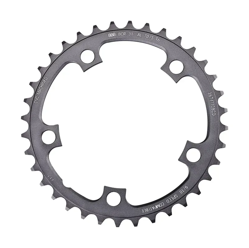 BBB CompactGear 36t 110BCD Chainring in Silver