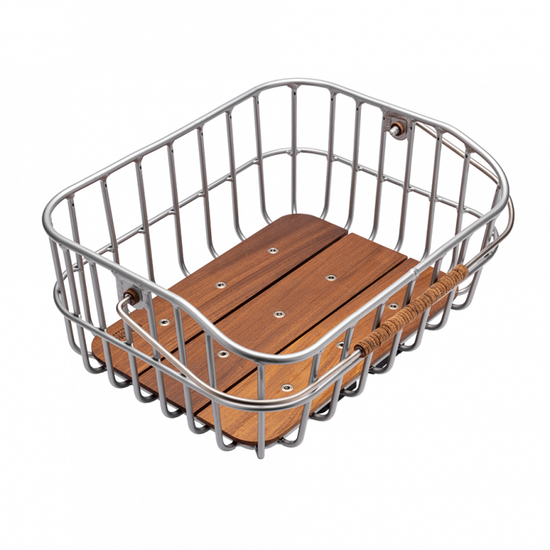 Brooks Peckham Low Bicycle Basket in Silver