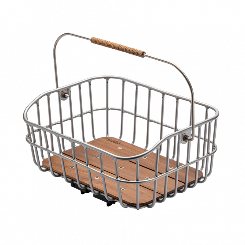 Brooks Peckham Low Bicycle Basket in Silver-1