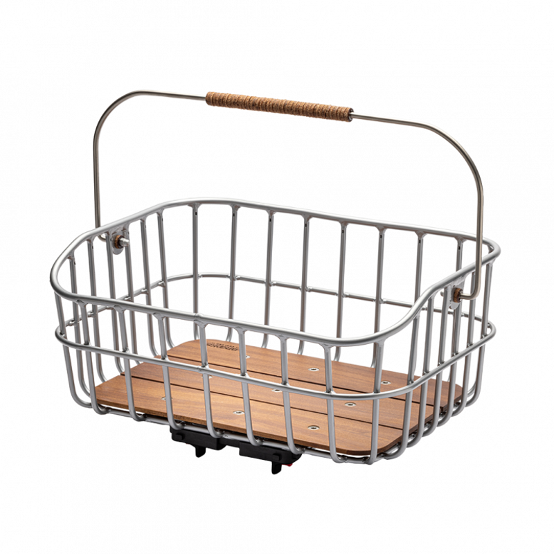 Brooks Peckham Low Bicycle Basket in Silver-2