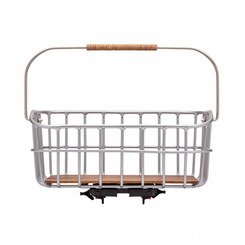 Brooks Peckham Low Bicycle Basket in Silver-3