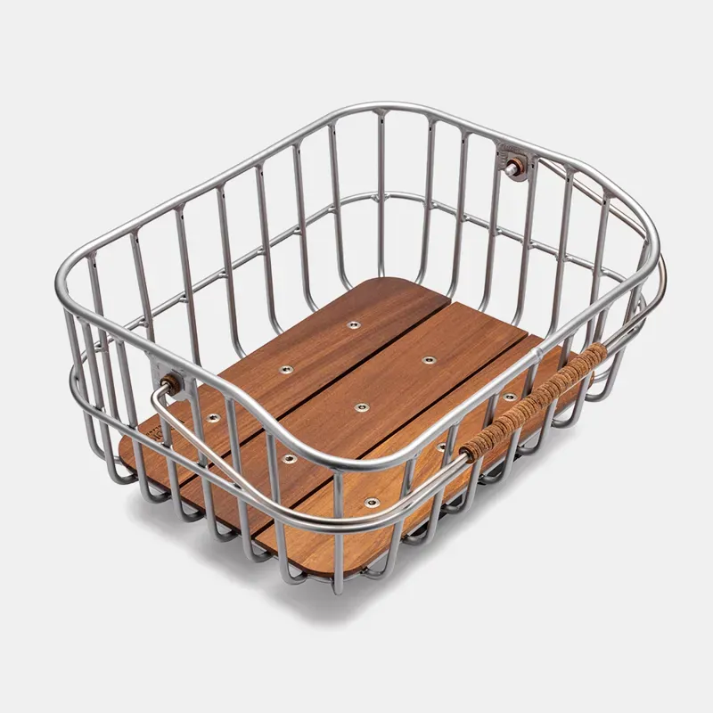 Brooks Peckham Low Bicycle Basket in Silver-6