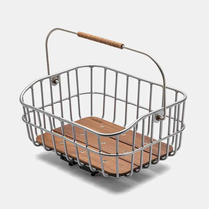 Brooks Peckham Low Bicycle Basket in Silver-7