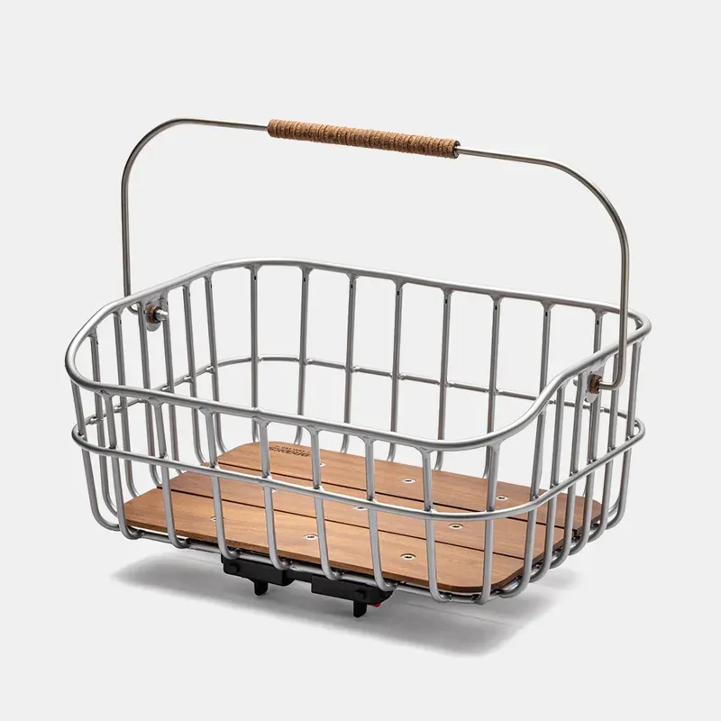 Brooks Peckham Low Bicycle Basket in Silver-8