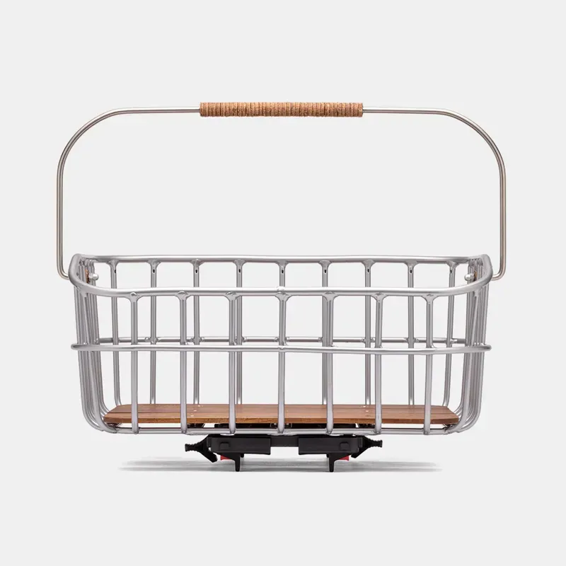 Brooks Peckham Low Bicycle Basket in Silver-9