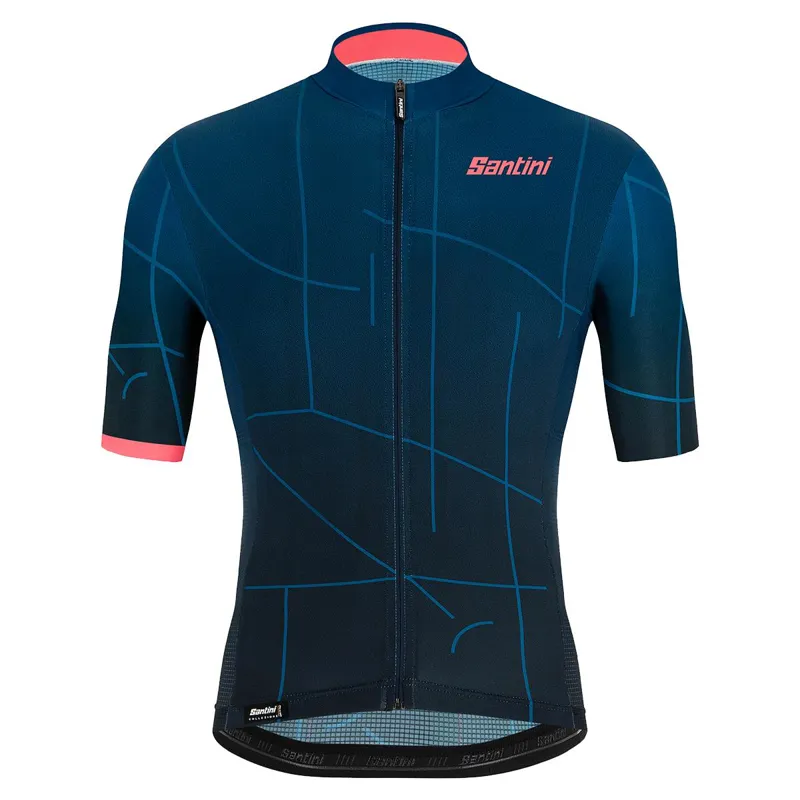 Santini Tono Puro Mens Jersey in Blue