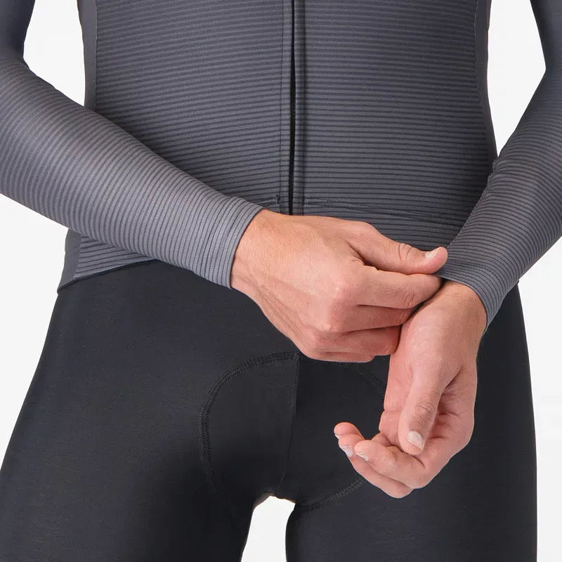Castelli Apice Thermal Jersey in Dark Grey/Smoky Grey/Silver Grey-4