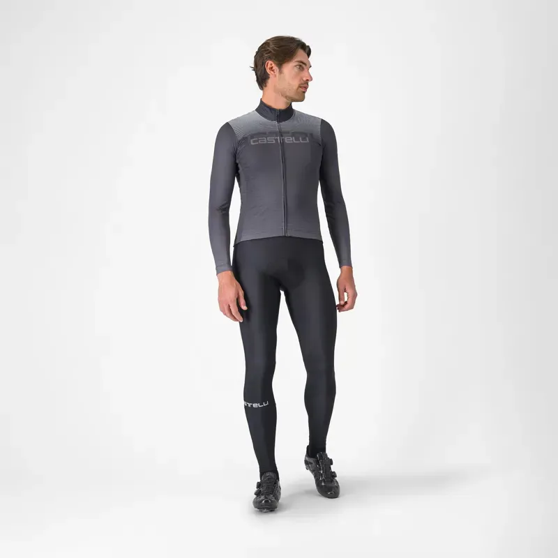 Castelli Apice Thermal Jersey in Dark Grey/Smoky Grey/Silver Grey-5