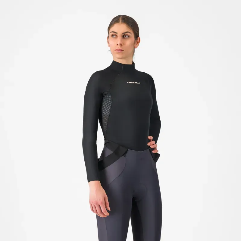 Castelli Women's Flanders 2 Warm Long Sleeve Base Layer in Black-2