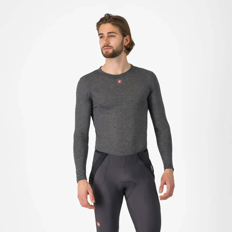 Castelli Medio Long Sleeve Base Layer in Melange Grey