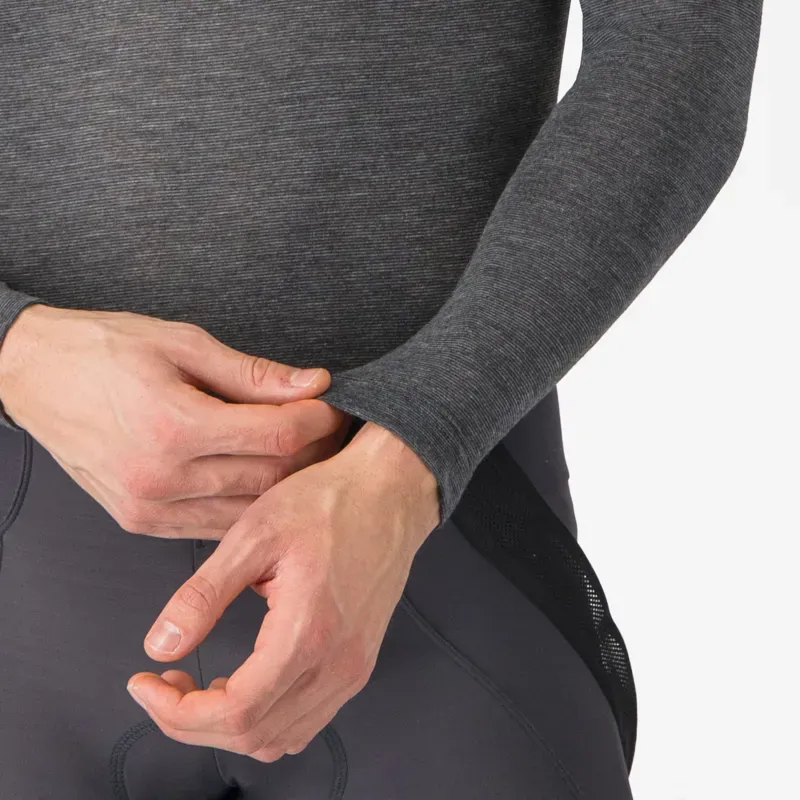 Castelli Medio Long Sleeve Base Layer in Melange Grey-3