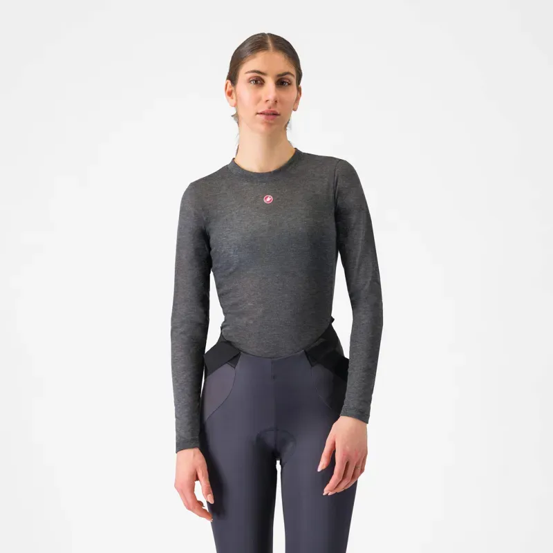 Castelli Women's Medio Long Sleeve Base Layer in Melange Grey