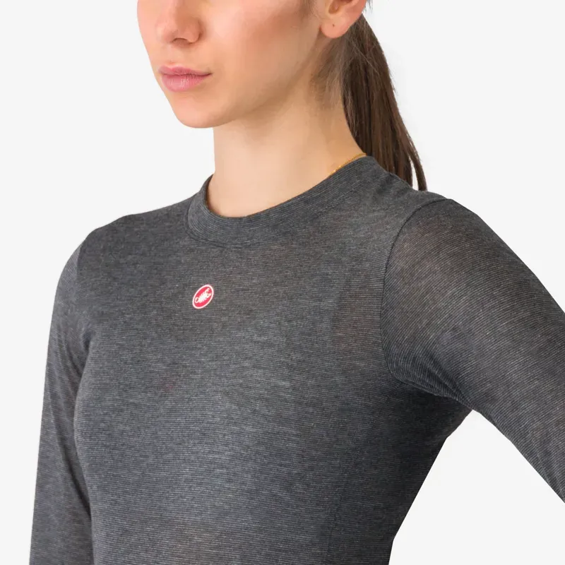 Castelli Women's Medio Long Sleeve Base Layer in Melange Grey-3