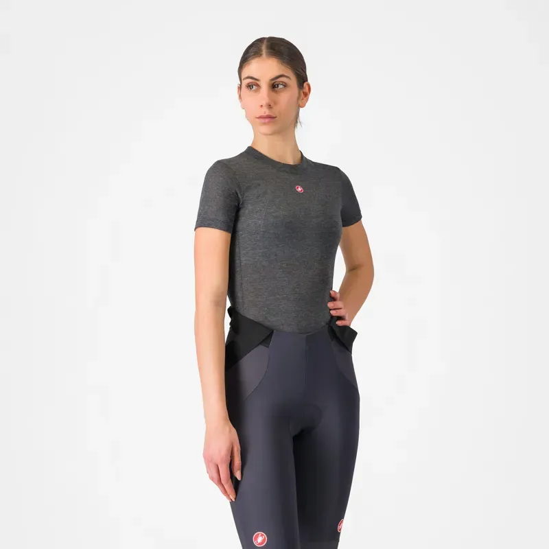 Castelli Women's Medio Short Sleeve Base Layer in Melange Grey-2