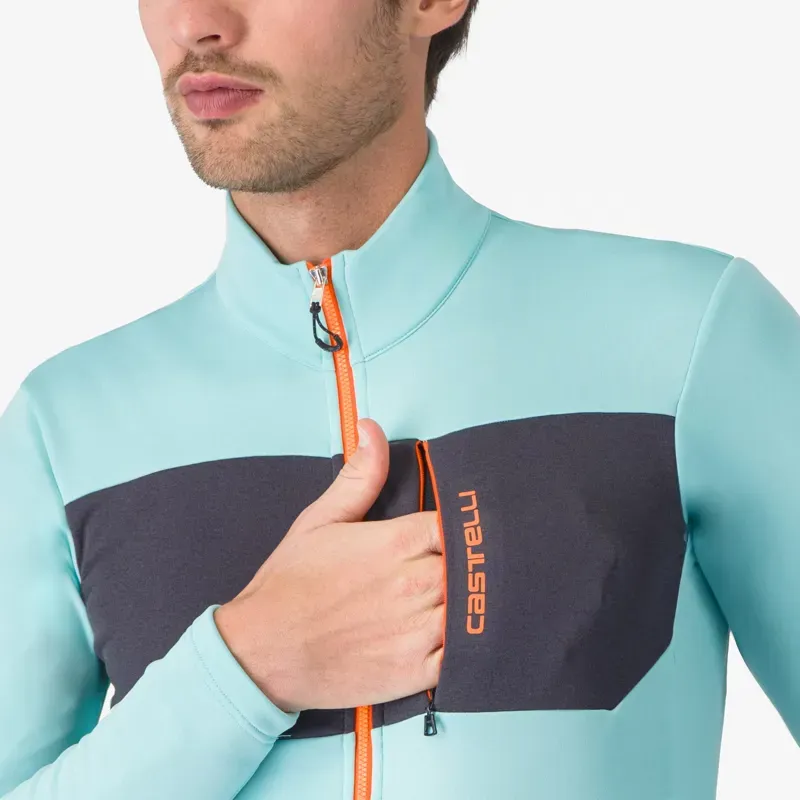 Castelli Unlimited Trail 2 Jersey in Pool Blue/Dark Grey/Brilliant Orange-2