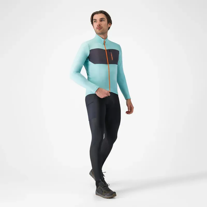 Castelli Unlimited Trail 2 Jersey in Pool Blue/Dark Grey/Brilliant Orange-4