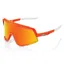 100% Glendale HiPER Red Lens Sunglasses in Neon Orange