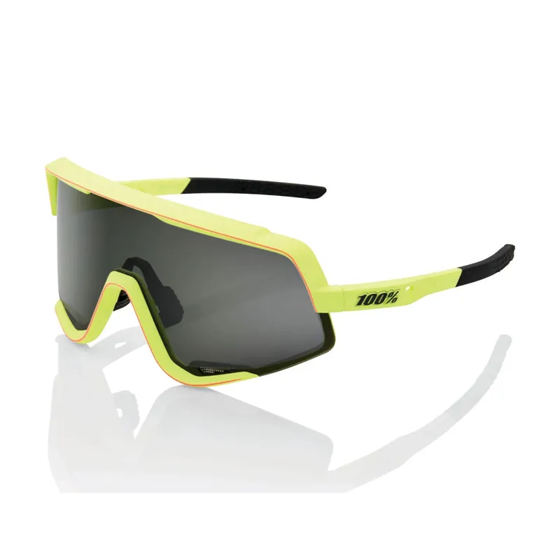 100% Glendale Smoke Lens Sunglasses in Matt Washed Out Neon Yellow