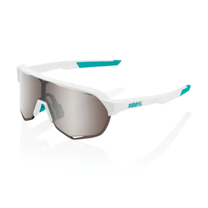 100% S2 HiPER Mirror Silver Lens Sunglasses in BORA Team White
