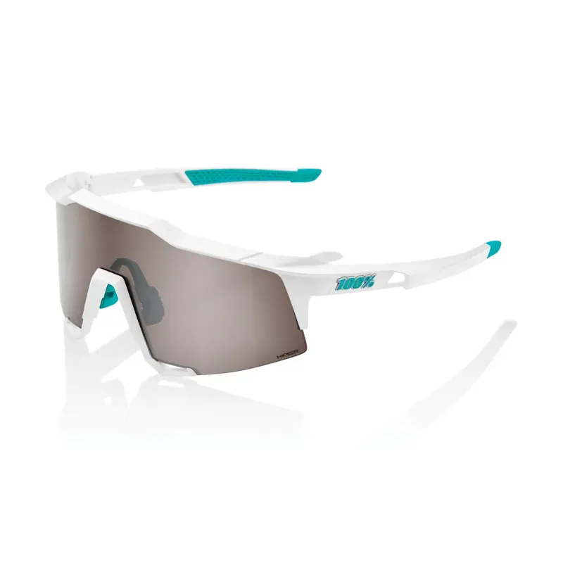 100% Speedcraft HiPER Mirror Silver Lens Sunglasses in BORA White