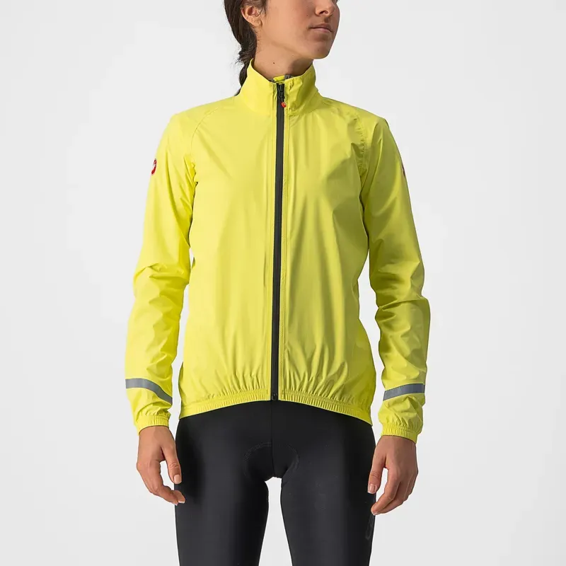 Castelli Emergency 2 Womens Rain Jacket in Brilliant Yellow