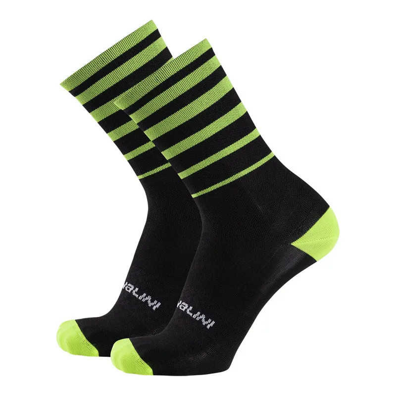 Nalini Gravel Socks in Black/Neon Yellow