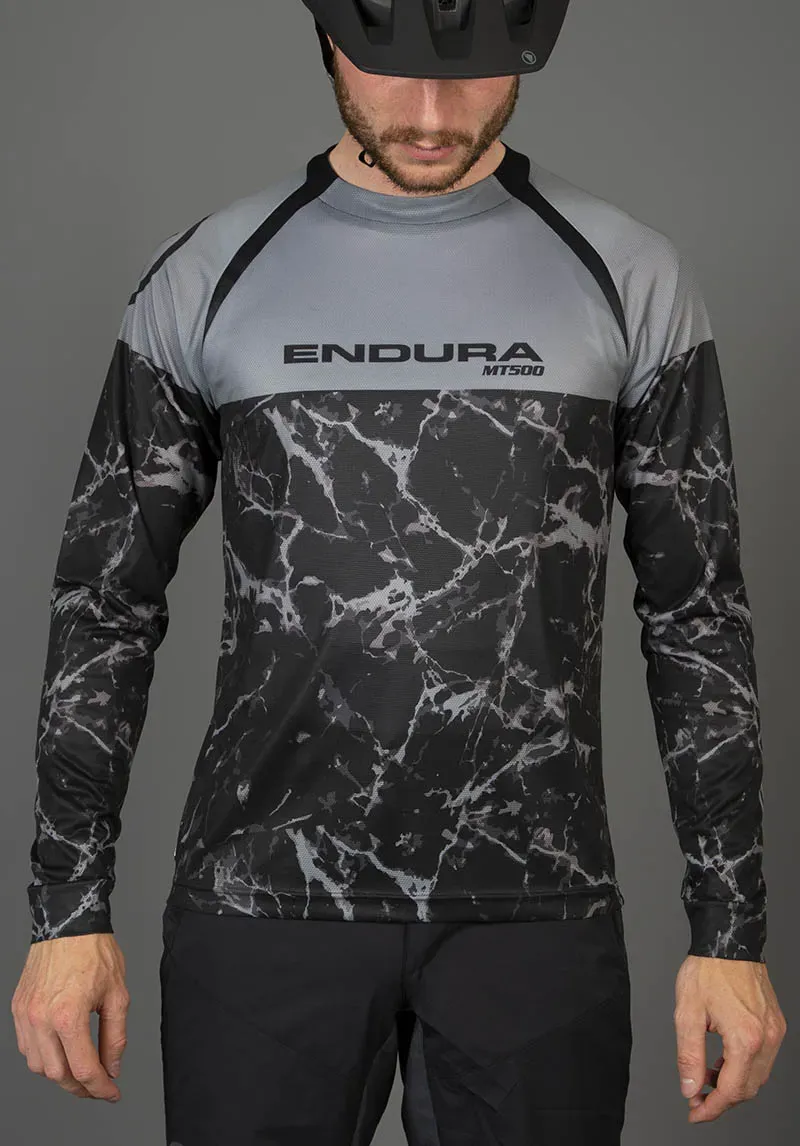 Endura MT500 Marble LTD Long Sleeved MTB Jersey in Black-4