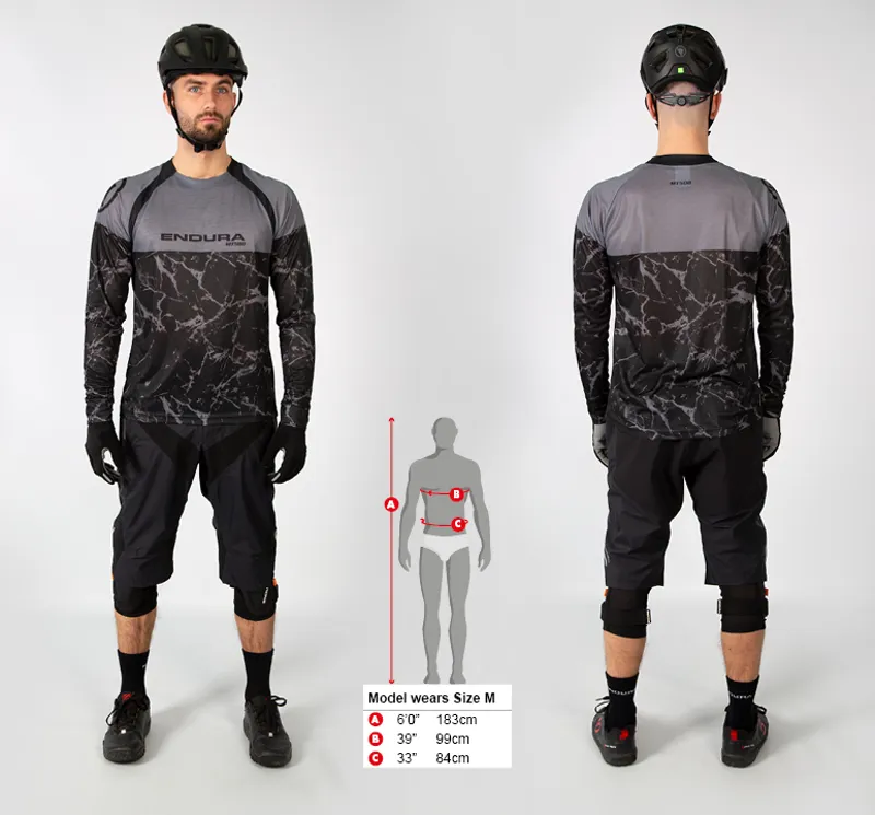 Endura MT500 Marble LTD Long Sleeved MTB Jersey in Black-1
