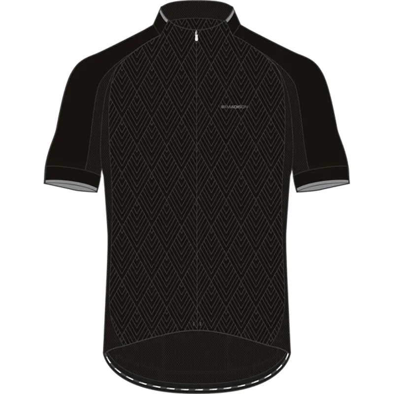 Madison Diamond Sportive Short Sleeved Mens Jersey in Black