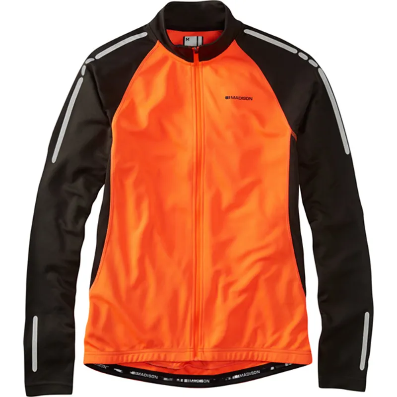 Madison Stellar Thermal Long Sleeved Mens Jersey in Orange