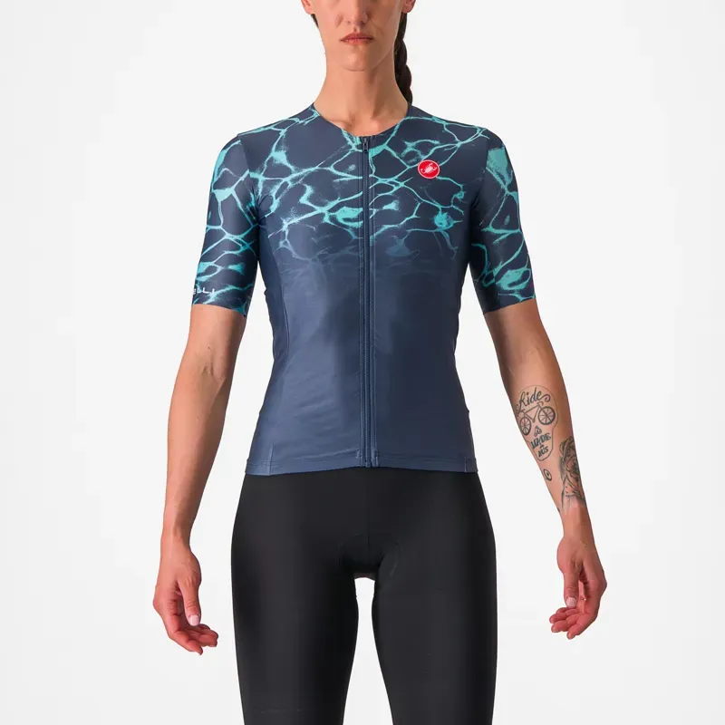 Castelli Free Speed 2 Women's Race Top In Belgian Blue/Light Turquoise