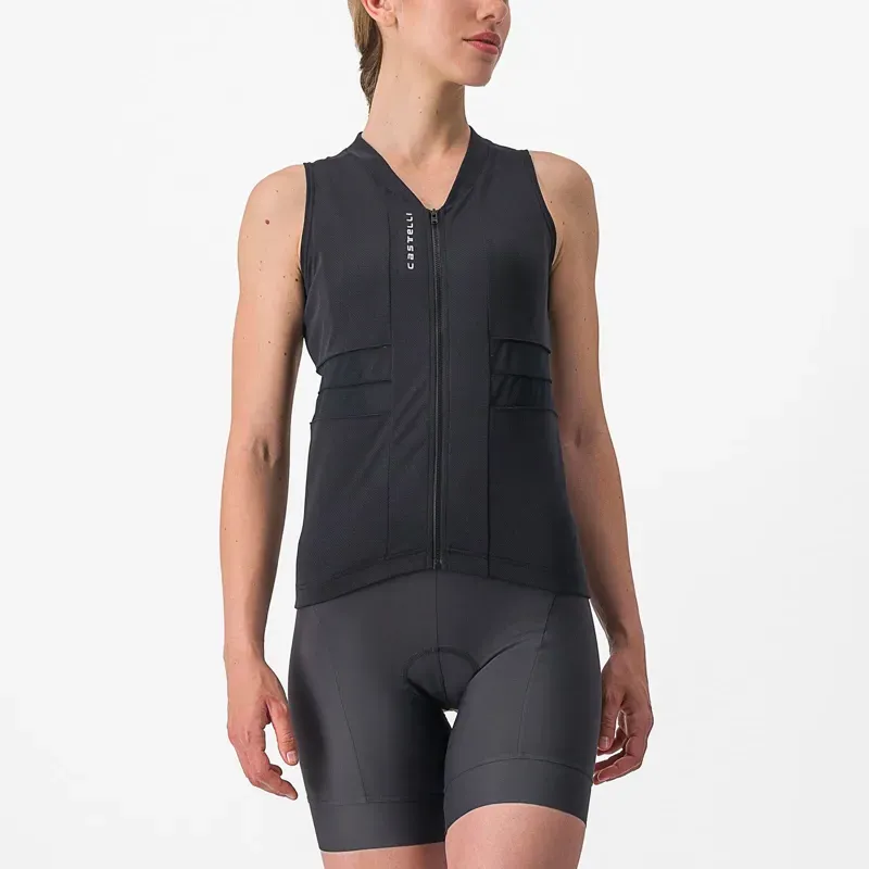 Castelli Anima 4 Sleeveless Women's Jersey in Black/Ivory