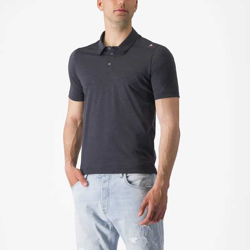 Castelli Merino Polo in Light Black