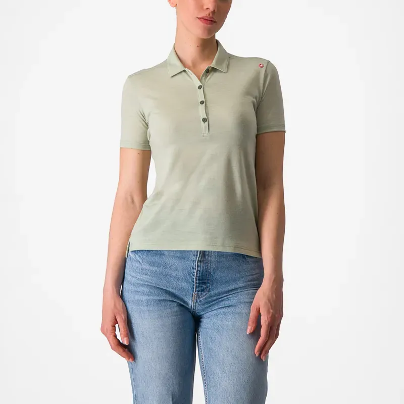 Castelli Merino Women's Polo / Desert Green Small