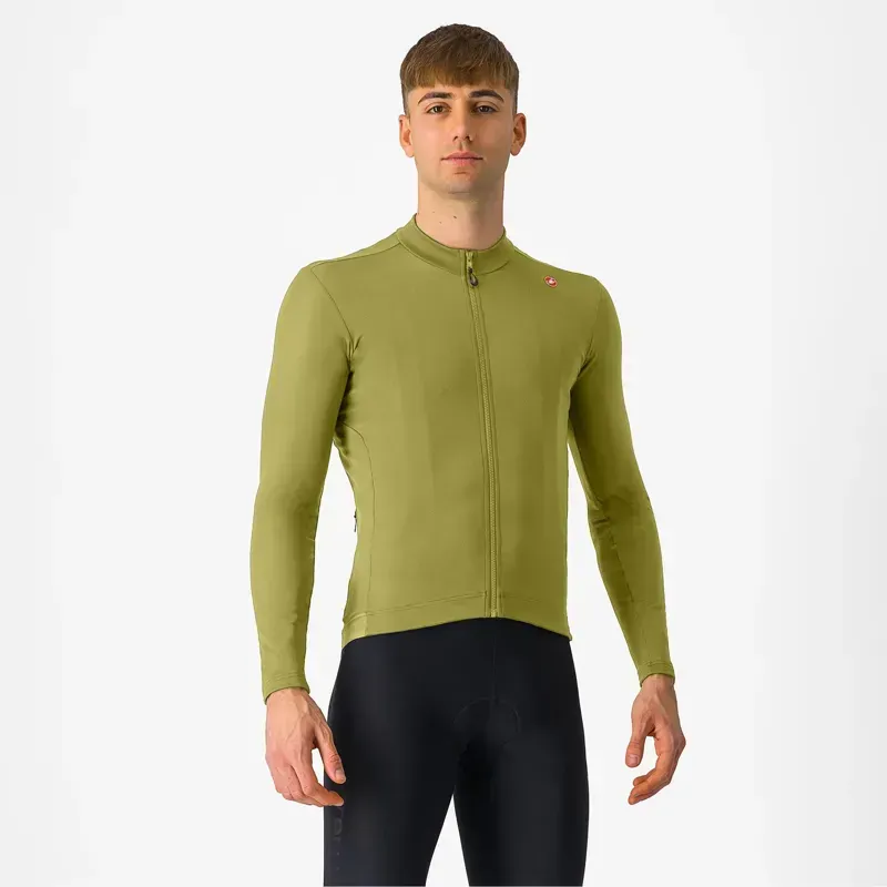 Castelli Espresso Thermal Men's Jersey In Sage/Deep Green