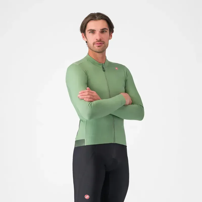 Castelli Espresso Thermal Jersey in Green Pepper/ Green
