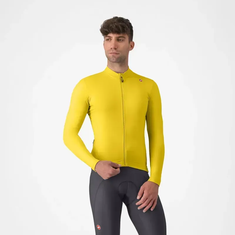 Castelli Espresso Thermal Jersey in Mango Mojito/Dark Grey