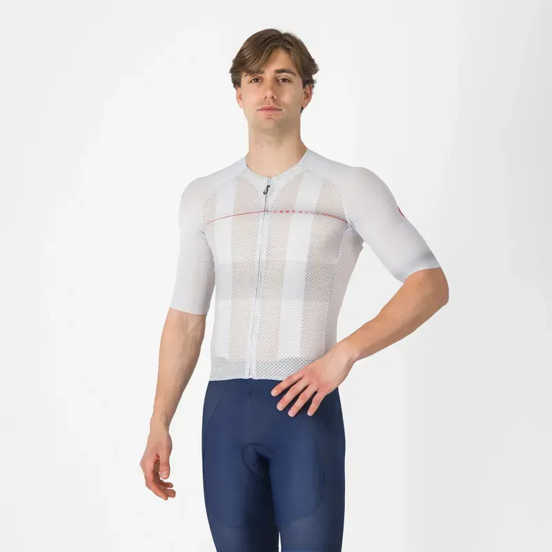 Castelli Climber's A/C Jersey / Silver Grey/Red x-small