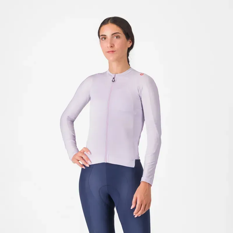 Castelli Espresso Women's Long Sleeve Jersey in Purple Mist/Dark Night Shade