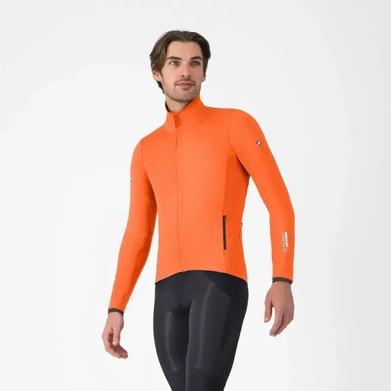 Castelli Alpha 150 Jacket in Brilliant Orange/Dark Grey