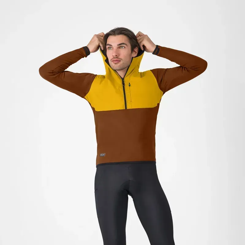 Castelli Unlimited Roam Hoodie in Mocha/Yellow
