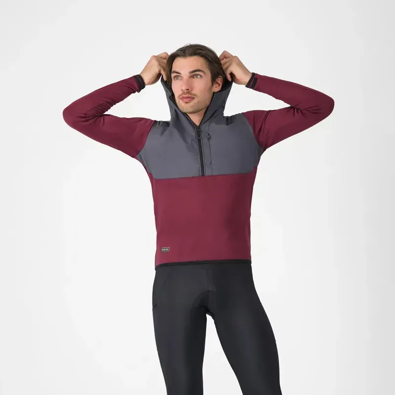 Castelli Unlimited Roam Hoodie in Bordeaux/Lead Grey