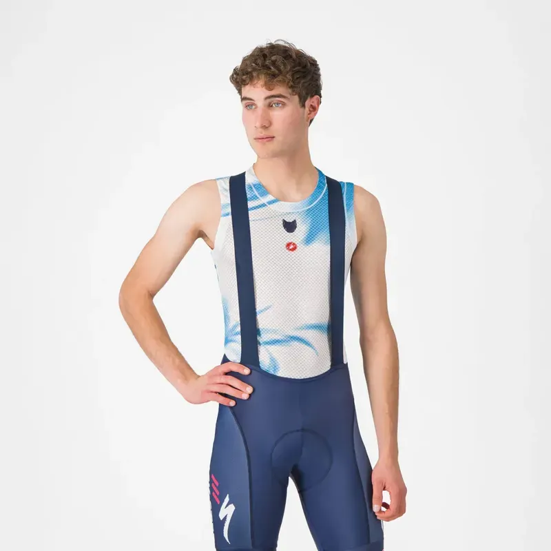 Castelli Soudal Quick-Step Pro Mesh Sleeveless Base Layer In White/Light Blue