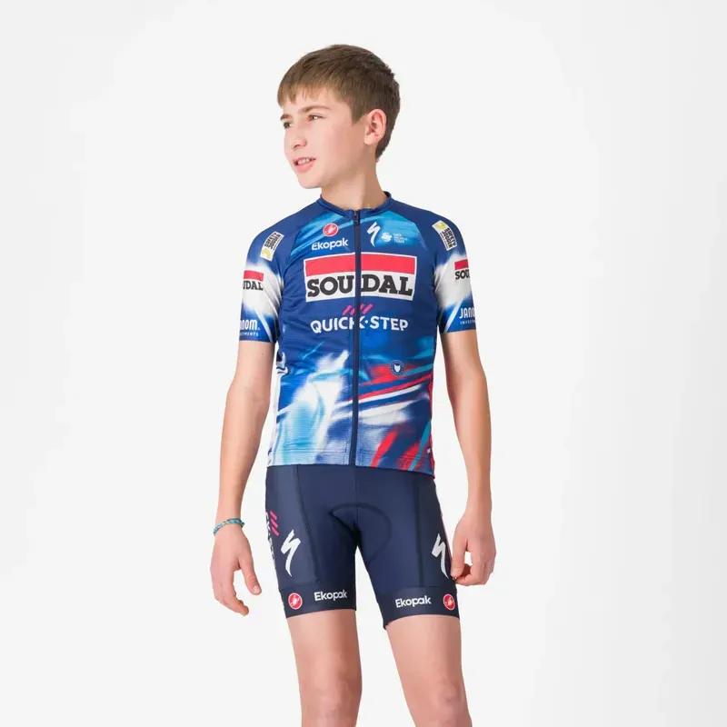 Castelli Soudal Quick-Step Kids' Shorts In Belgian Blue