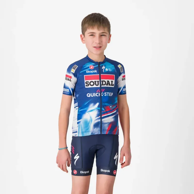 Castelli Soudal Quick-Step Aero Kids' Jersey In Blue/Red