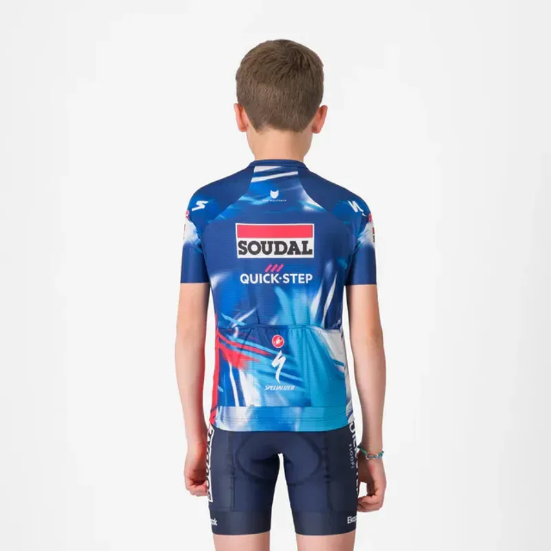 Castelli Soudal Quick-Step Aero Kids' Jersey In Blue/Red-1