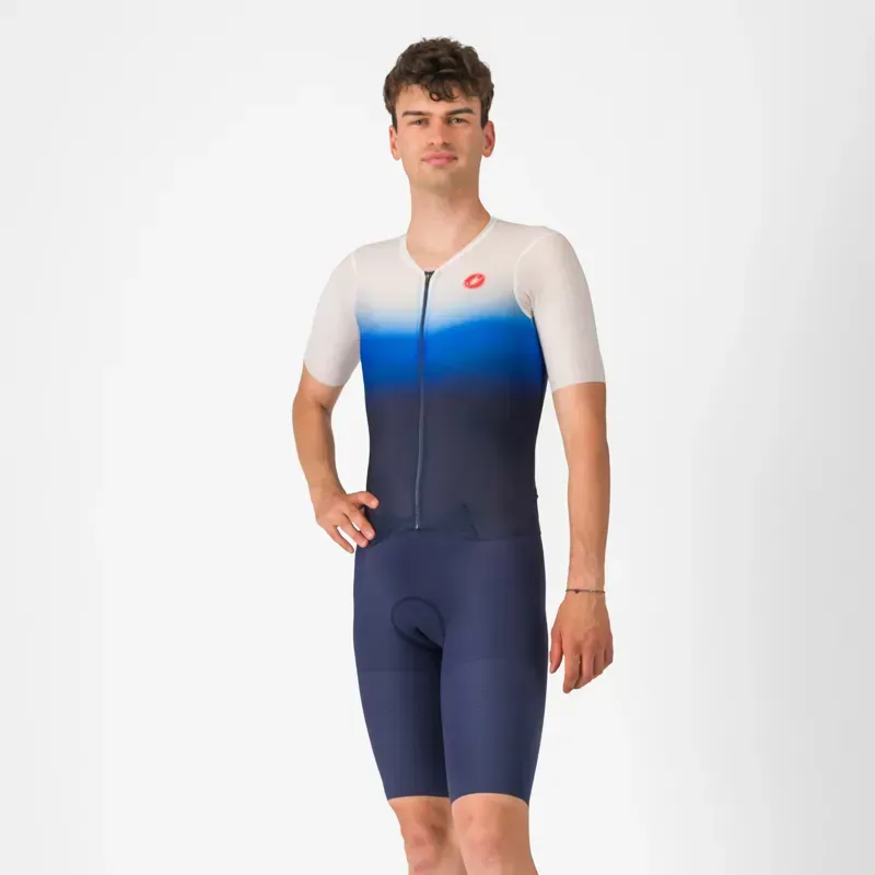 Castelli Pair 2 Speed Suit in Belgian Blue/White/Azzurro Italia
