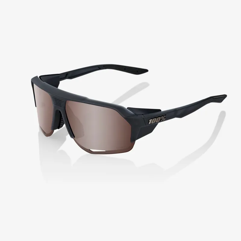 100% Norvik HiPER Crimson Silver Mirror Lens Sunglasses in Soft Tact Black
